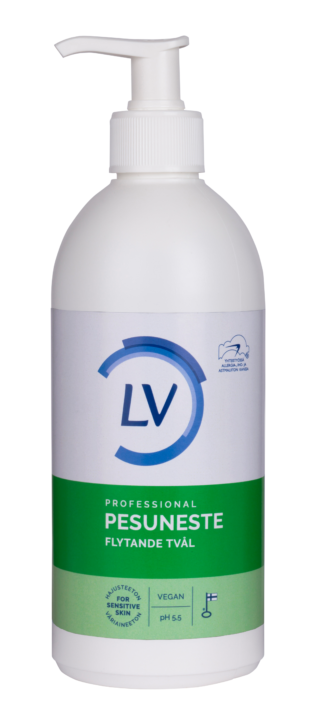 Kuvassa LV Pesuneste 500 ml pumpulla