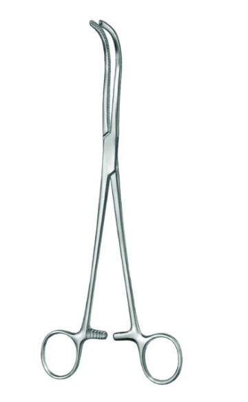 KLS Martin munuaisvarren ja verisuonten pihti, Guyon, kaareva, pitkä, 24 cm