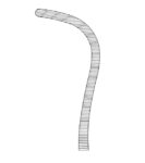 KLS Martin munuaisvarren ja verisuonten pihti, Guyon, kaareva, pitkä, 24 cm
