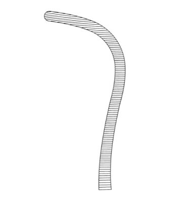 KLS Martin munuaisvarren ja verisuonten pihti, Guyon, kaareva, pitkä, 24 cm